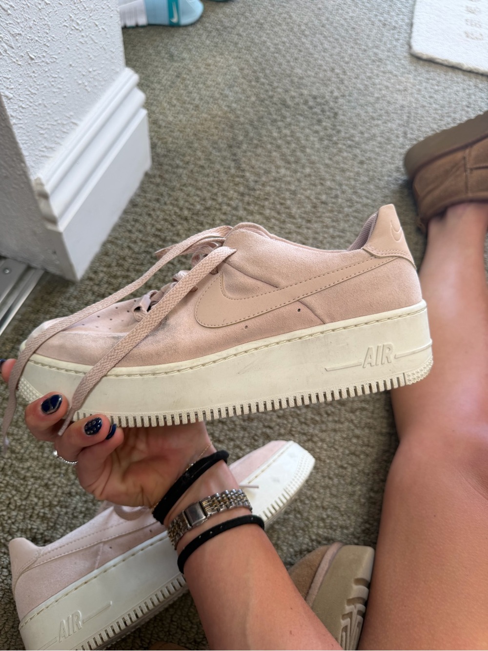 Nike Women's Air Force 1 Sage Low Platform Sneakers - Blush Pink